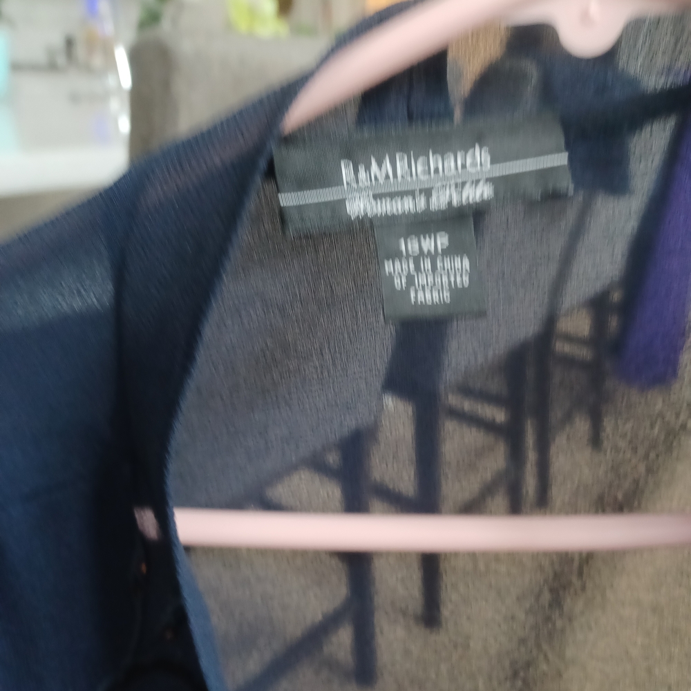 R&M Richards Women's Sheer Black Top